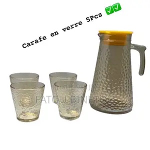 Ensemble Carafe Et Tasse en Verre