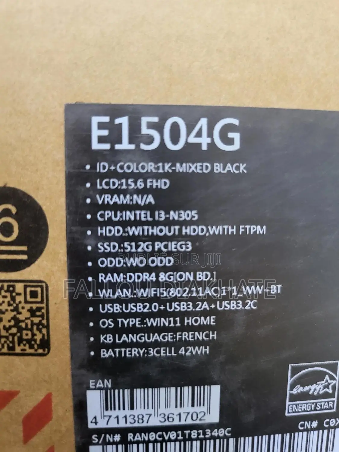 New Ordinateur Portable Asus 16GB Intel Core I3 SSD 512GB