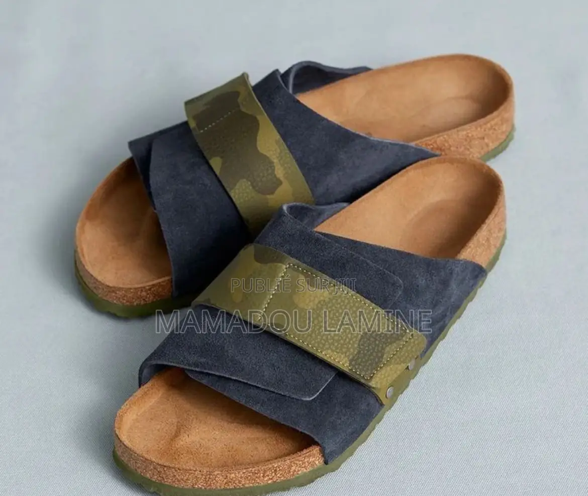 Sandale Orthopédique en Daim Bleue De Nuit Avec Bande