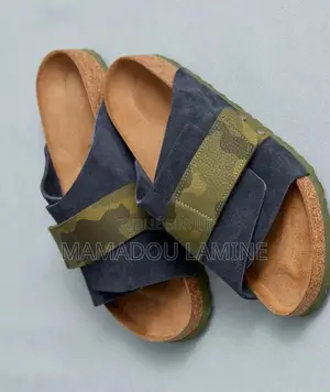 Sandale Orthopédique en Daim Bleue De Nuit Avec Bande