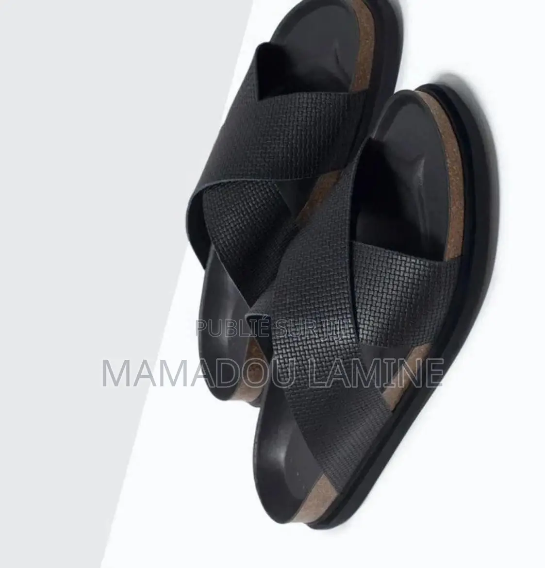 Sandale Orthopédique Noire Croisée en Cuir