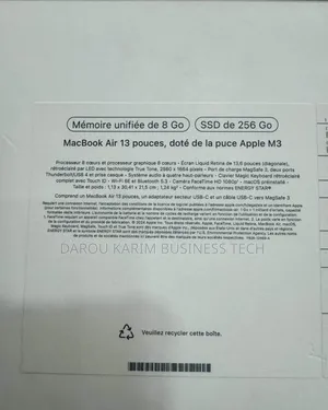 New Apple MacBook Air 2024 M3 13-Inch 8GB Intel Core I5 SSD 256GB