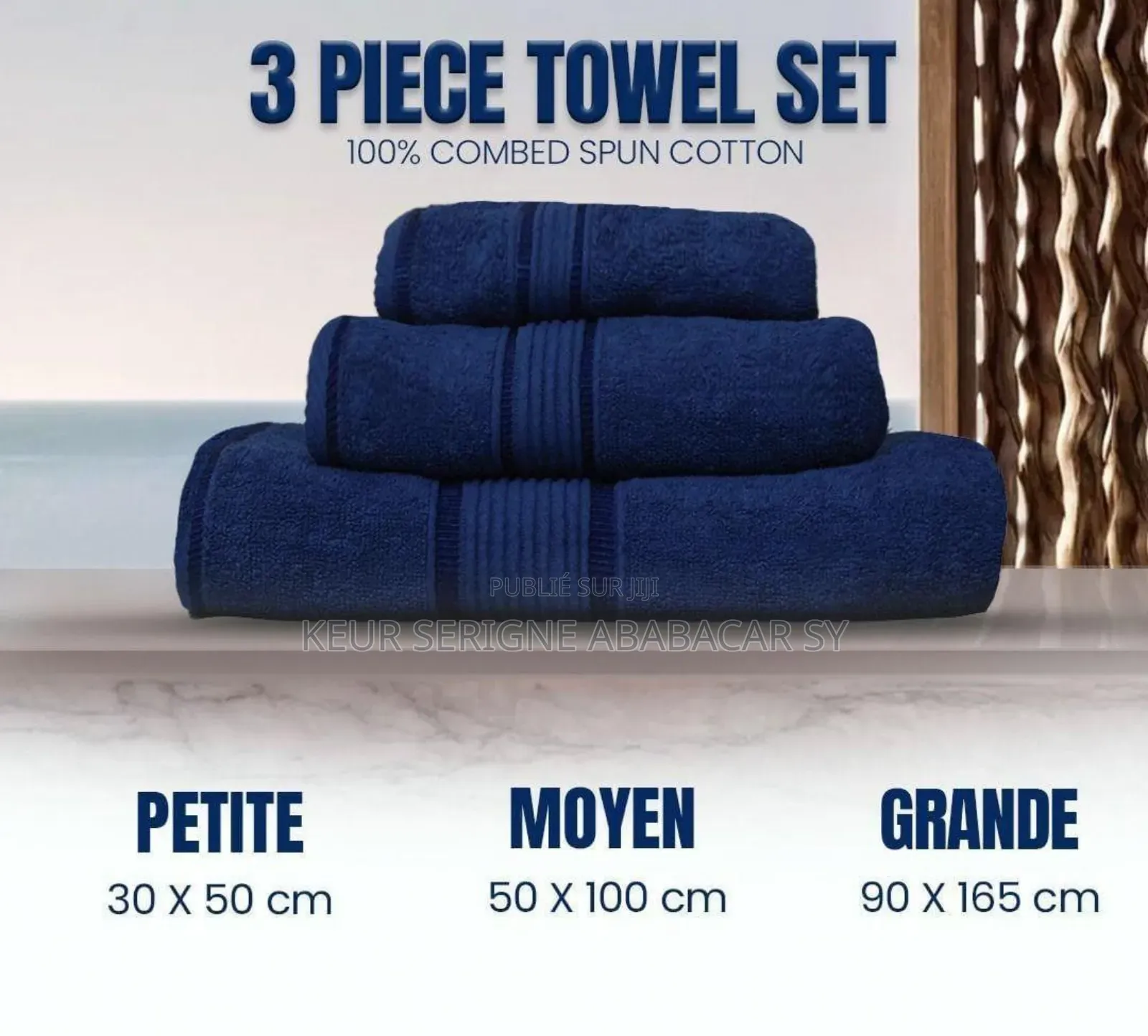 Serviette 3 Pièces Qualité Original Coton