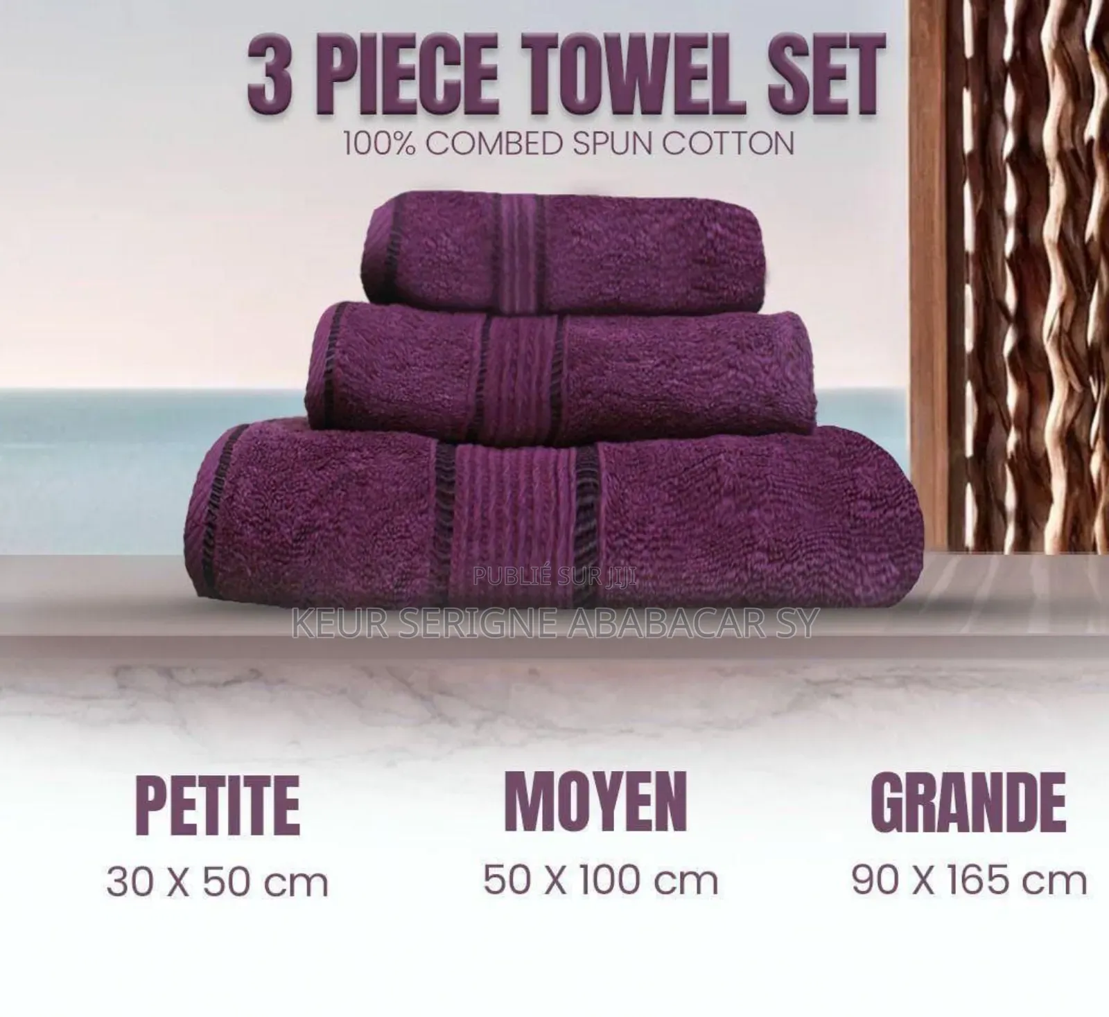 Serviette 3 Pièces Qualité Original Coton