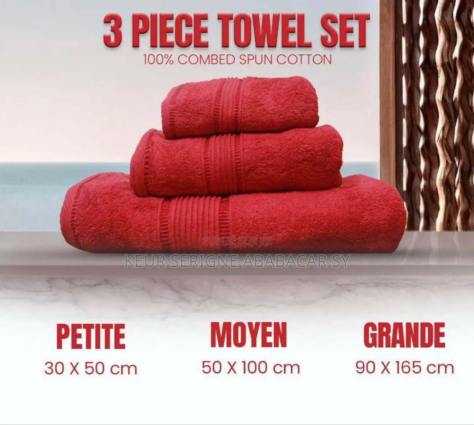 Serviette 3 Pièces Qualité Original Coton