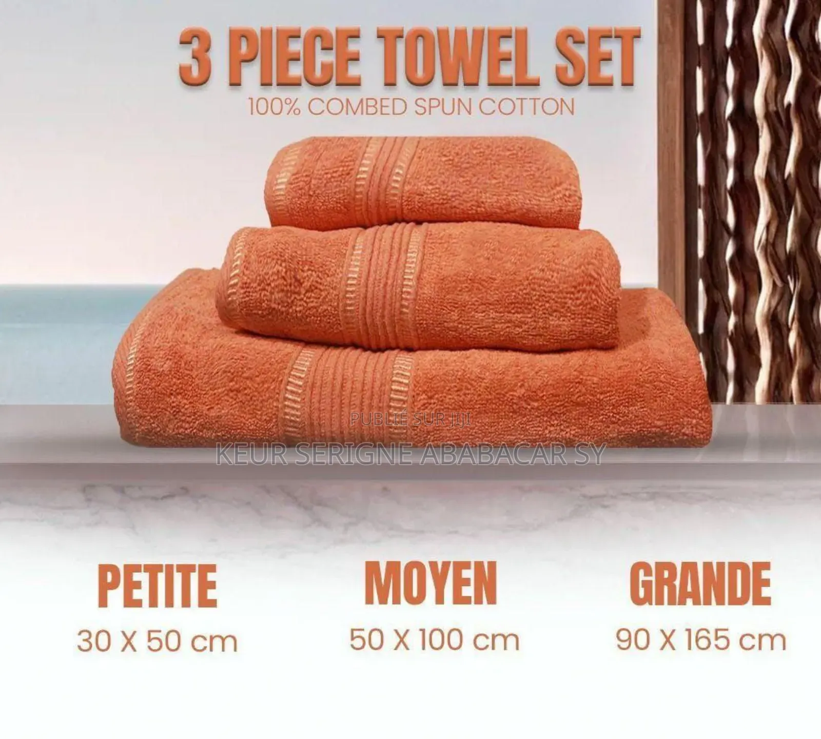 Serviette 3 Pièces Qualité Original Coton