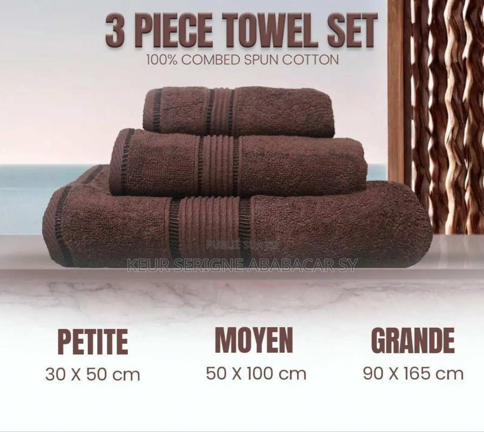 Serviette 3 Pièces Qualité Original Coton