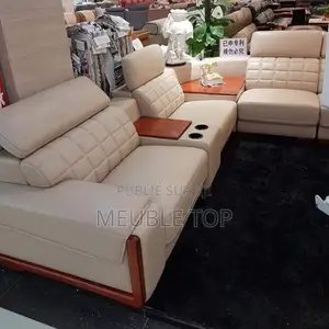 Salon L De Chine en Croute Cuir