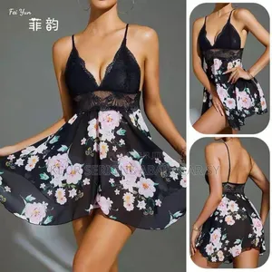 Photo - Robe Camisole en Mousseline De Soie Avec Col en V,