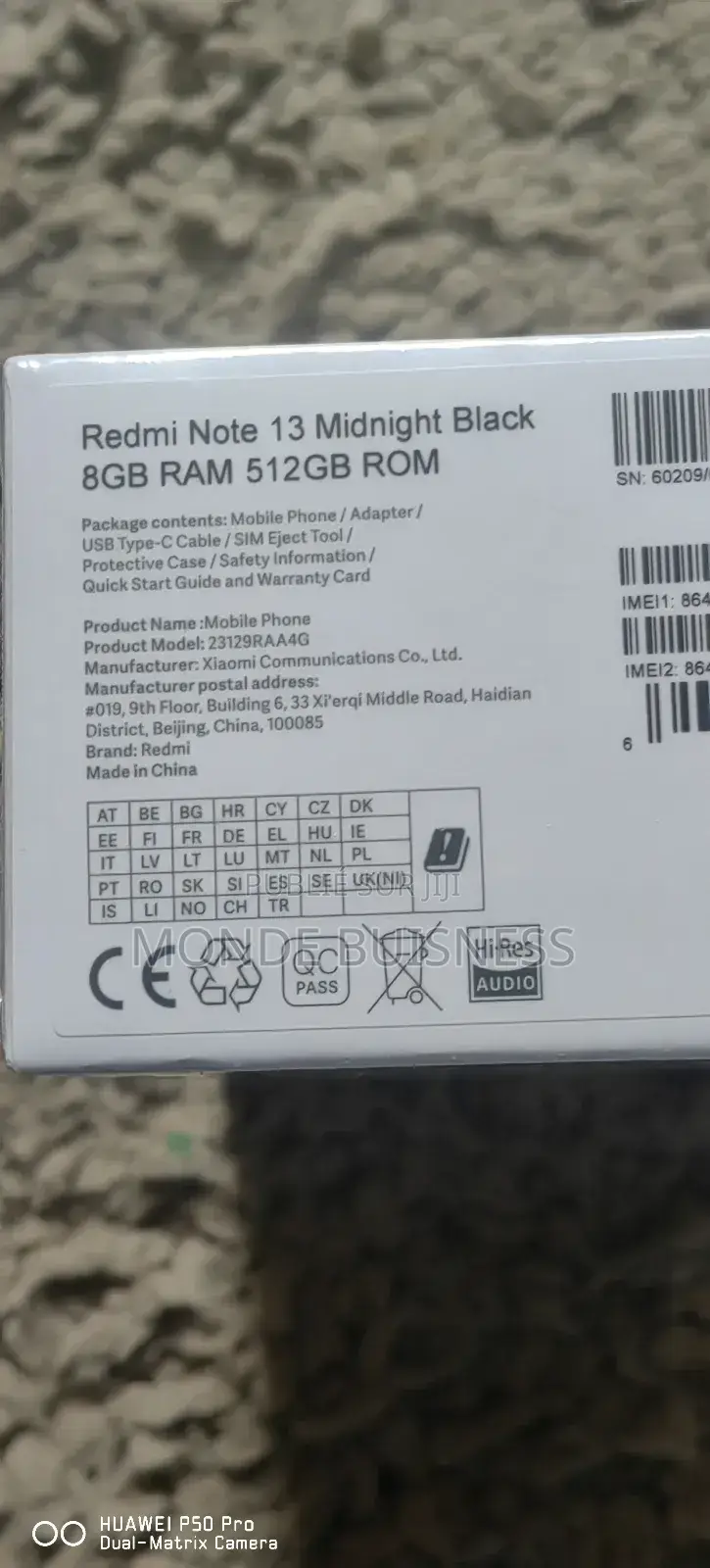 New Xiaomi Redmi Note 13 512 GB Noir