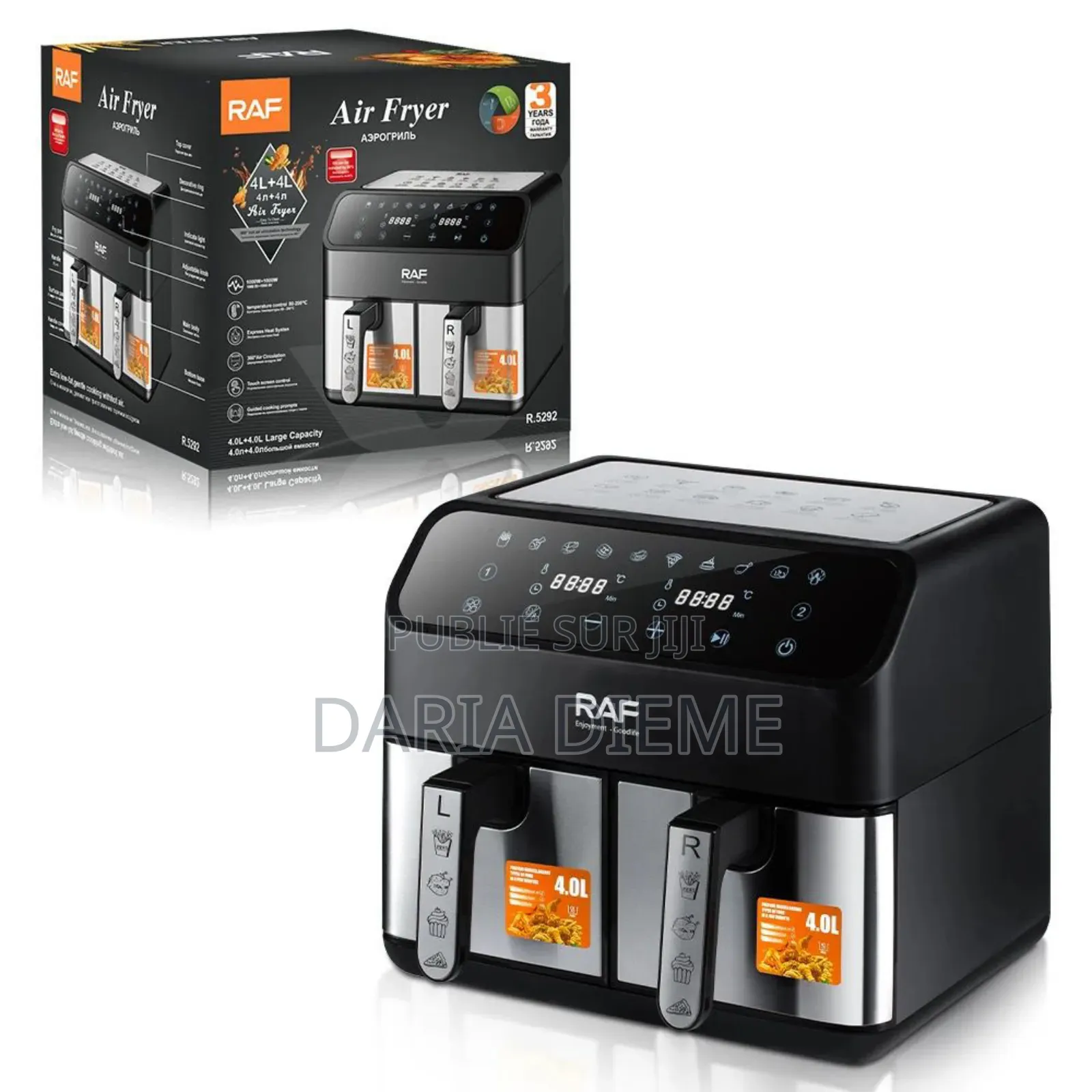 Friteuse À Air 2 Compartiment 8L