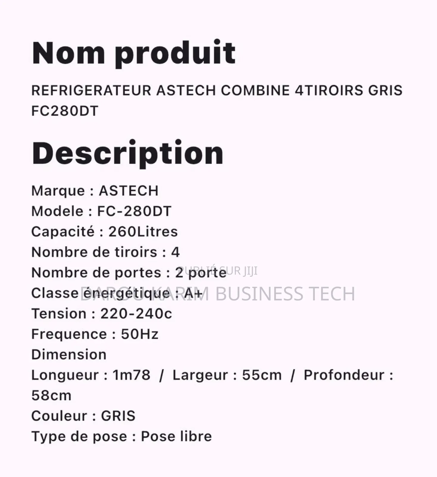 Réfrigérateur Astech