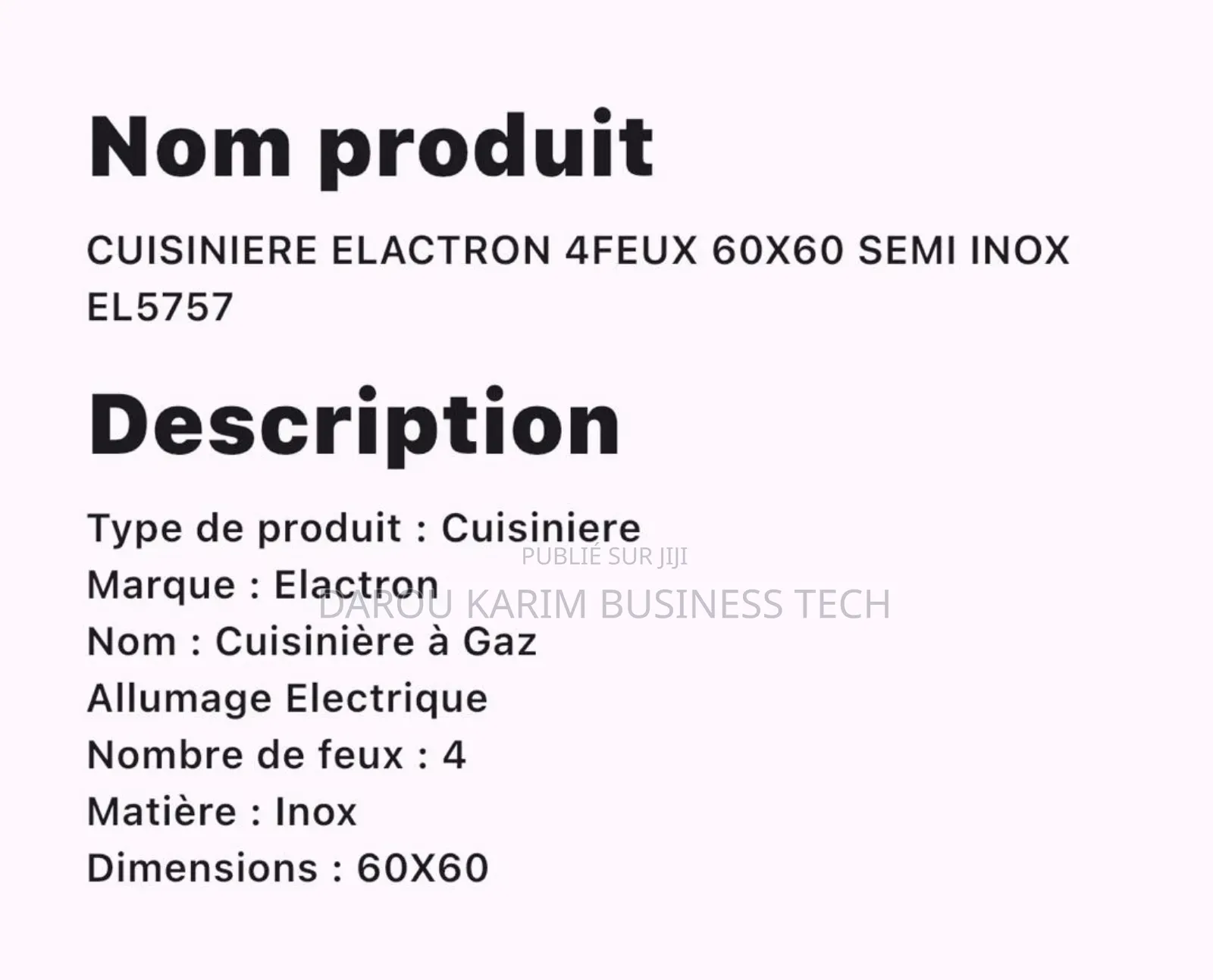 Cuisinière Électron