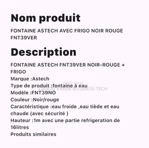 Fontaine Astech a Eau Frigo