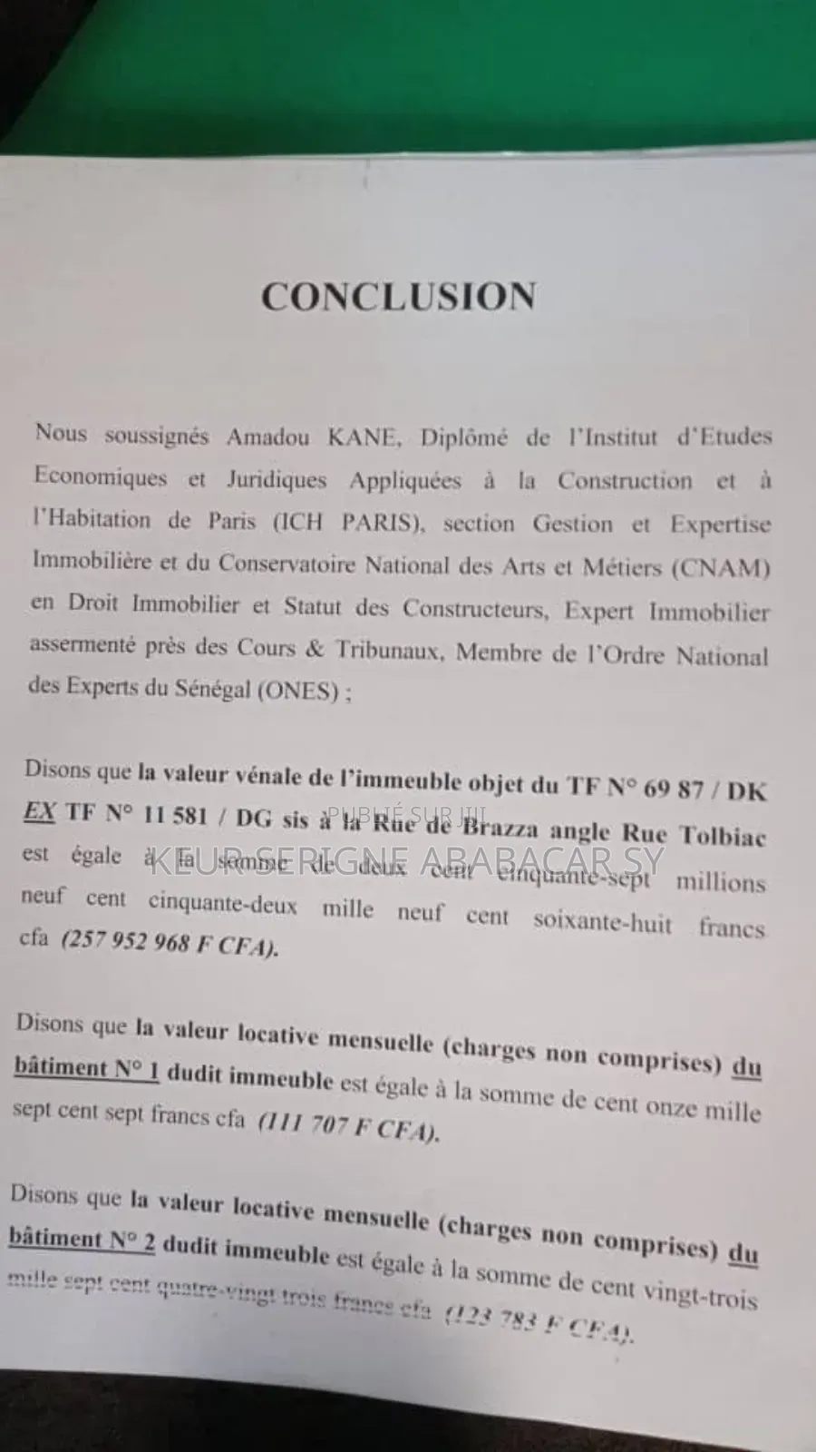 Titre Foncier À Vendre