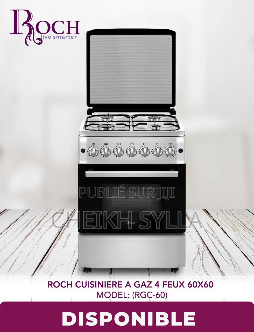 Cuisiniere 4feux Inox 60/60 Full Options