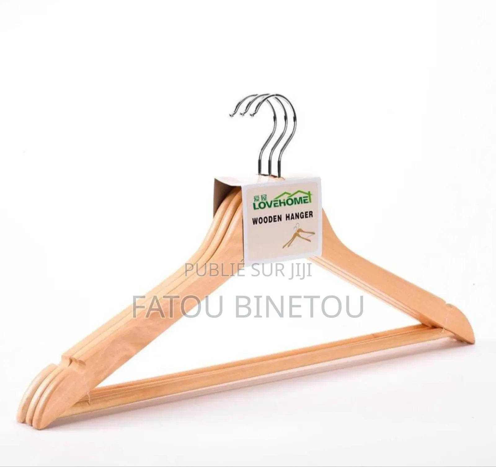 Lot De 3 Cintres en Bois