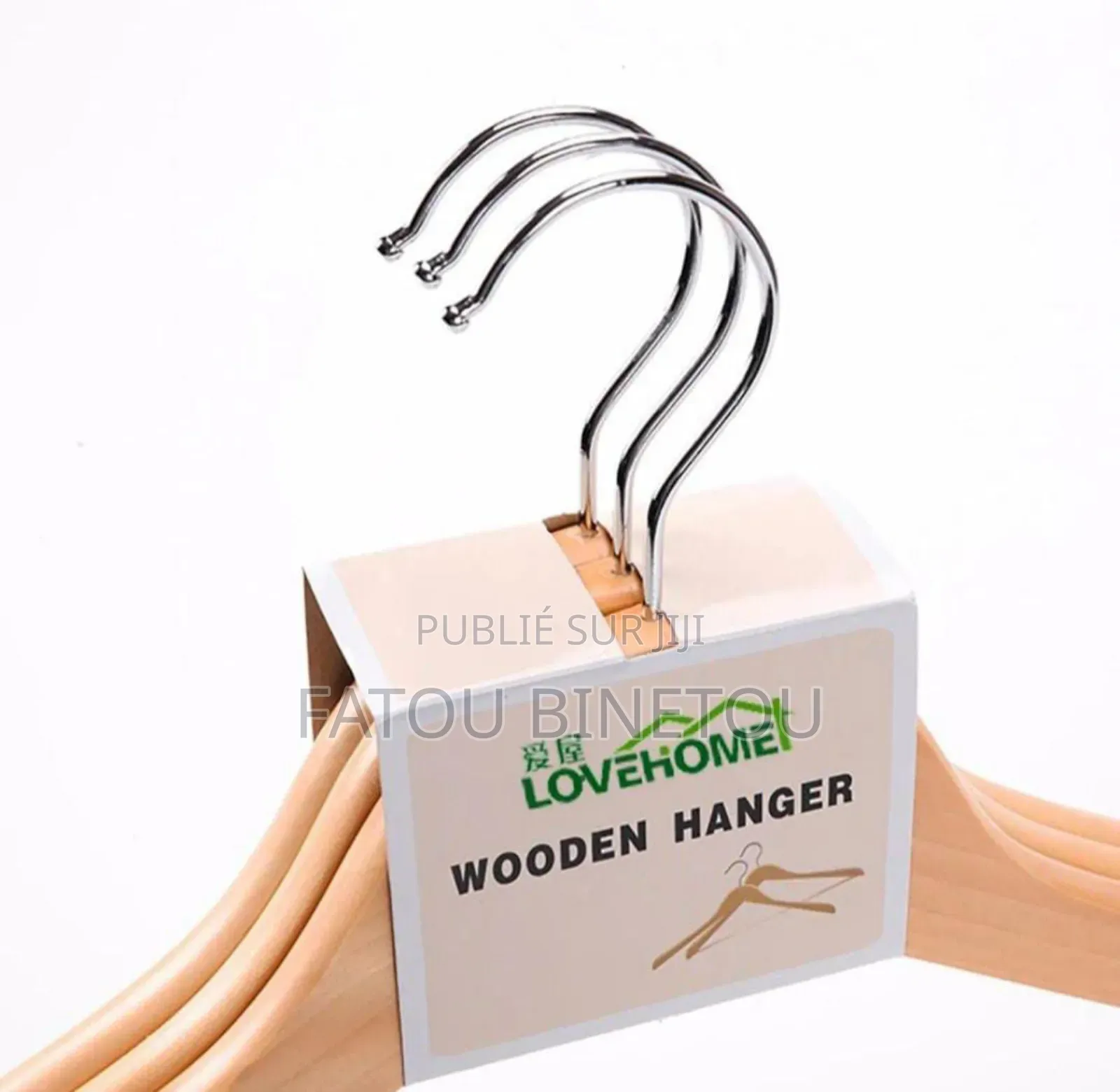 Lot De 3 Cintres en Bois