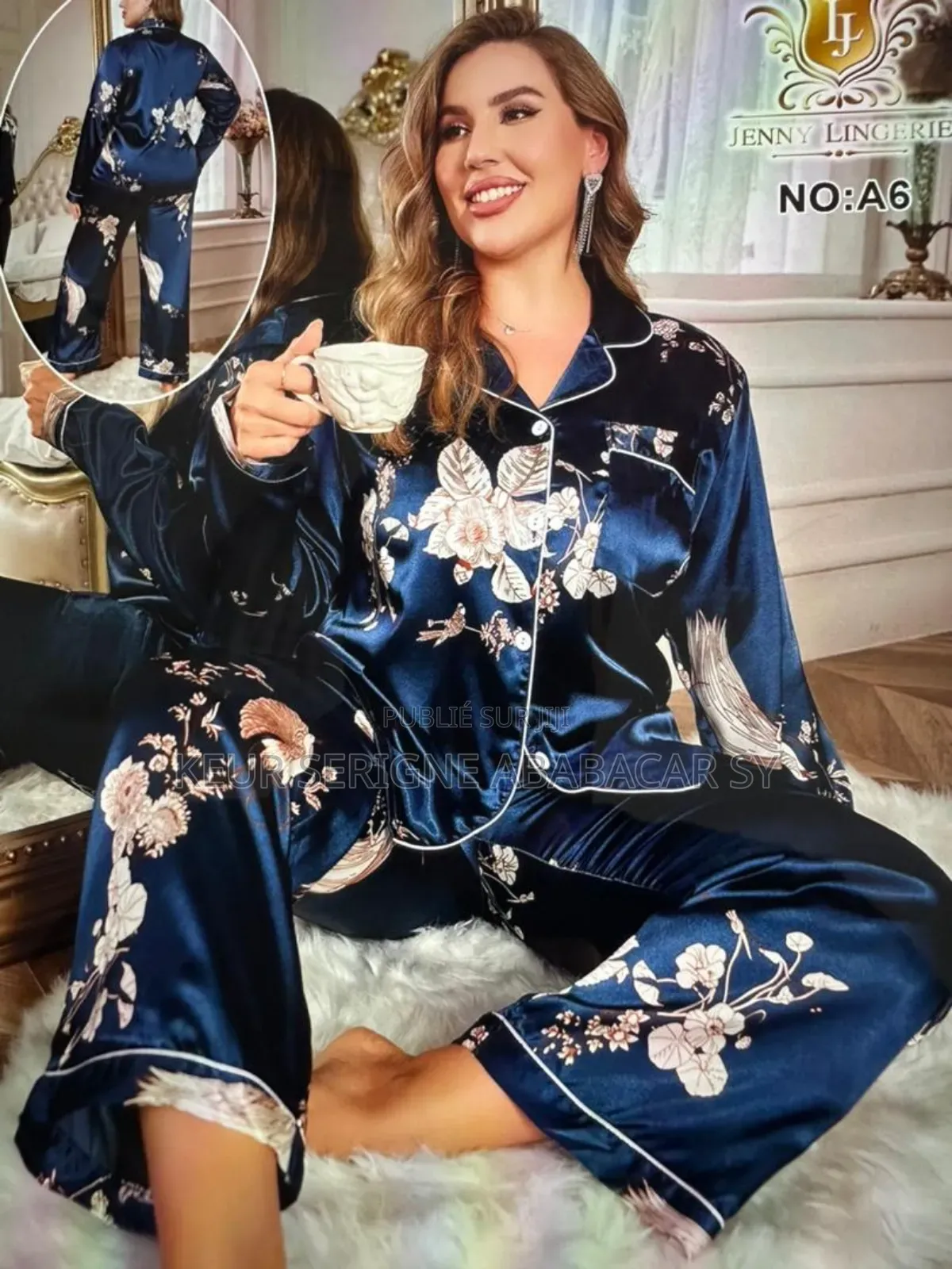 Pyjama Pantalon Modèle Longues Manches Grande Taille