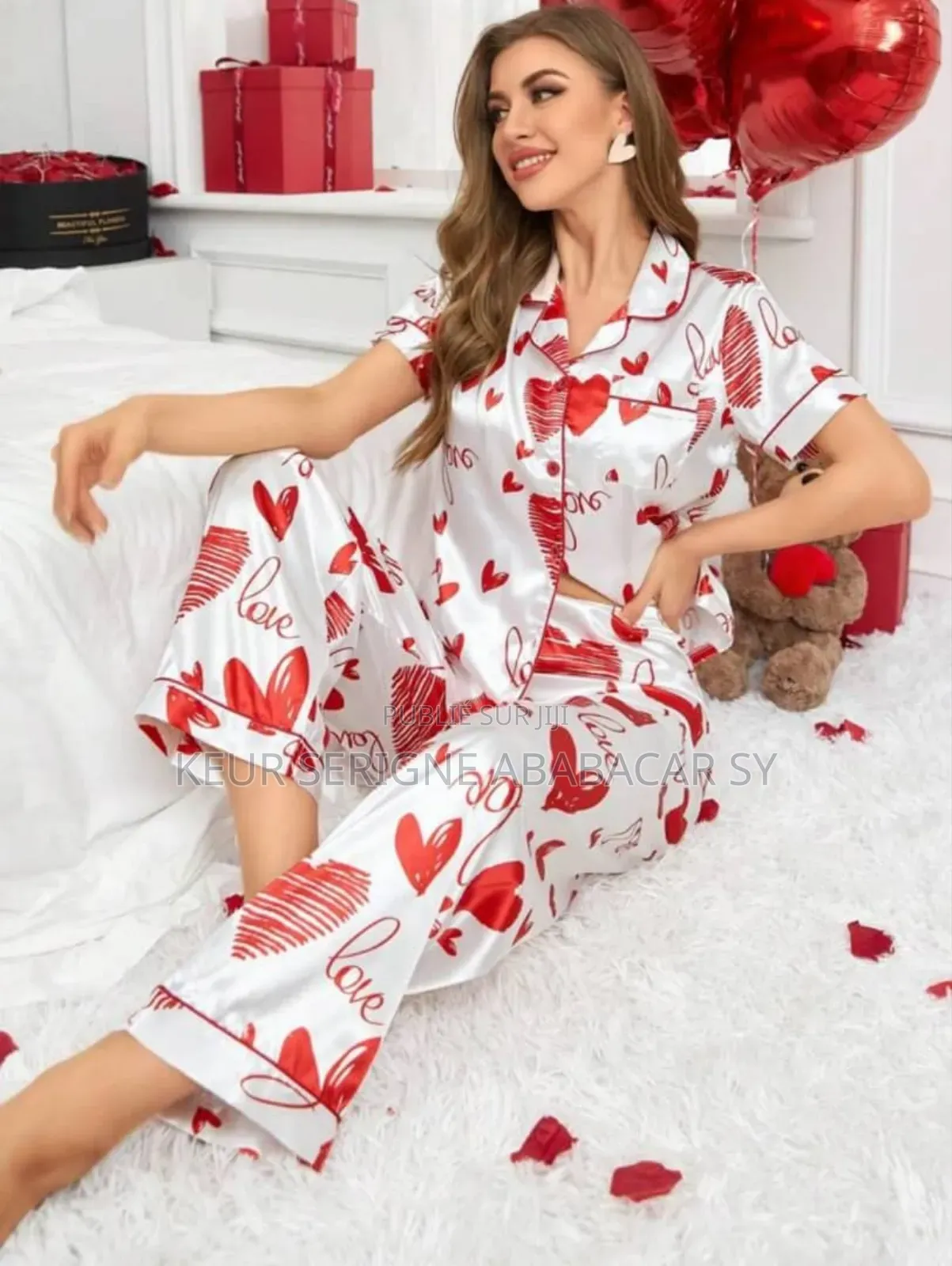 Pyjama Pantalon Modèle Courtes Manches Taille Standard