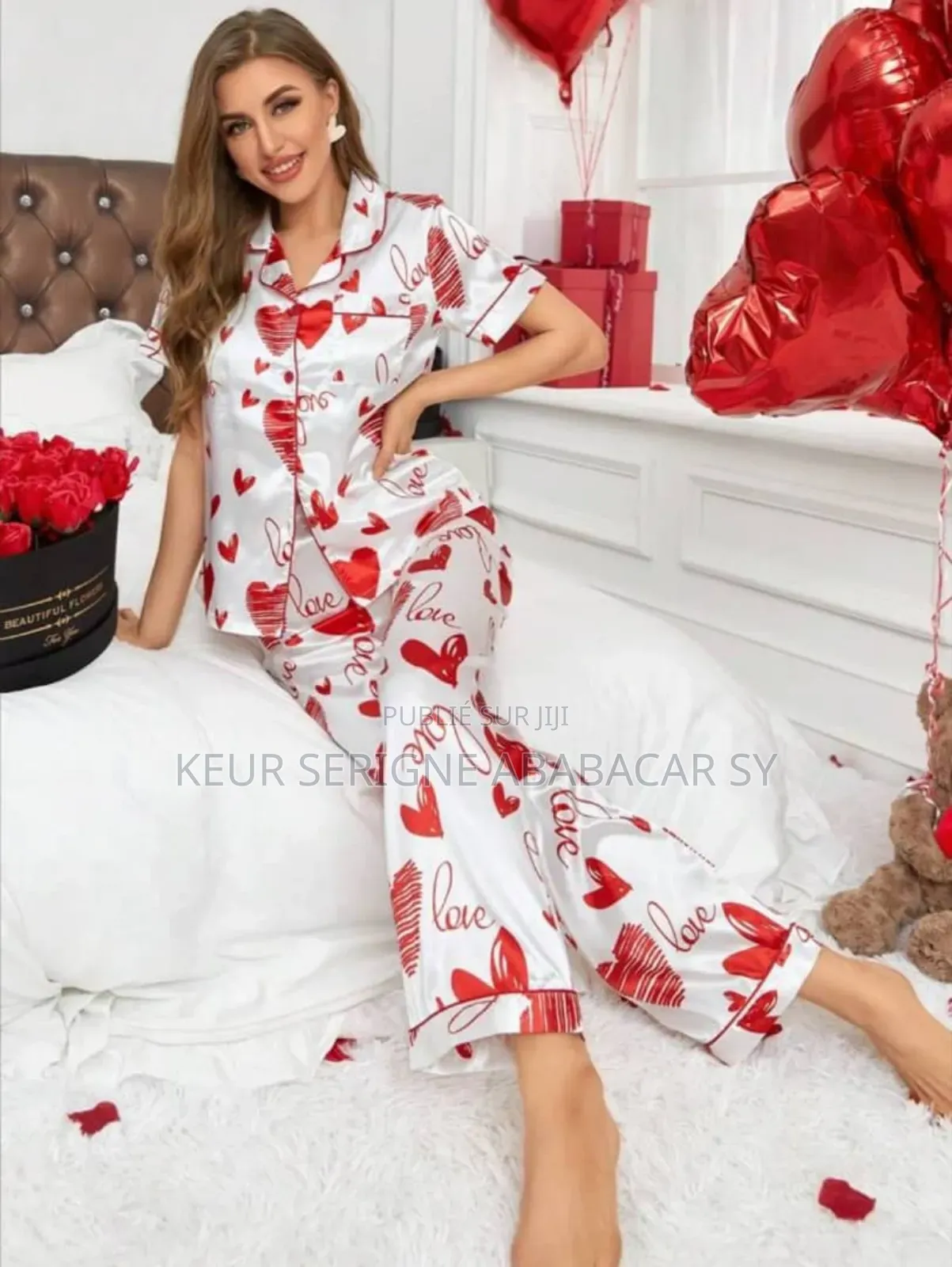 Pyjama Pantalon Modèle Courtes Manches Taille Standard