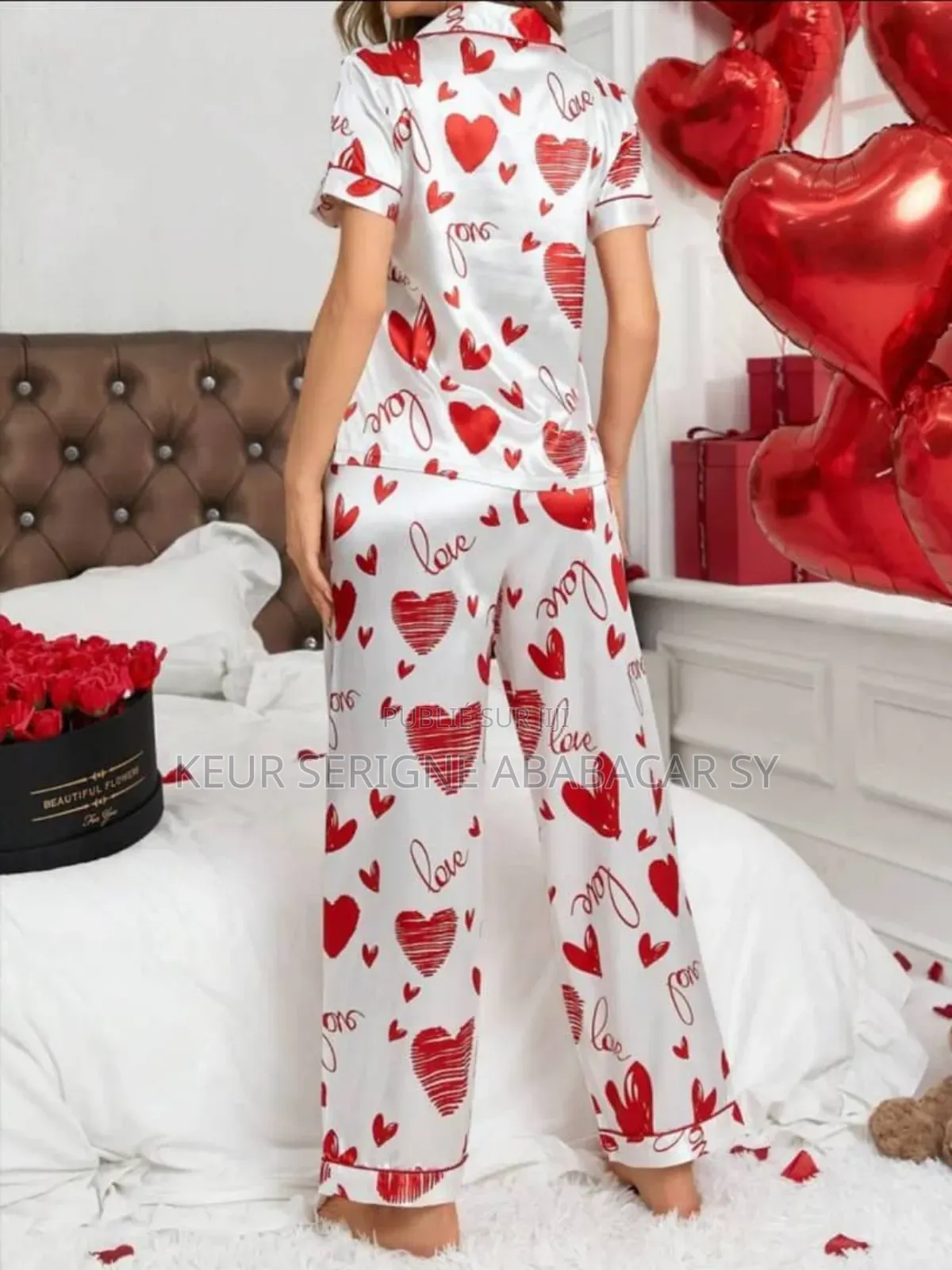 Pyjama Pantalon Modèle Courtes Manches Taille Standard