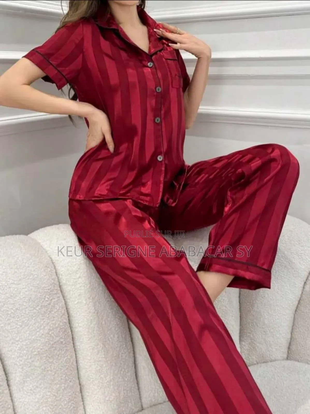 Pyjama Pantalon Modèle Courtes Manches Taille Standard