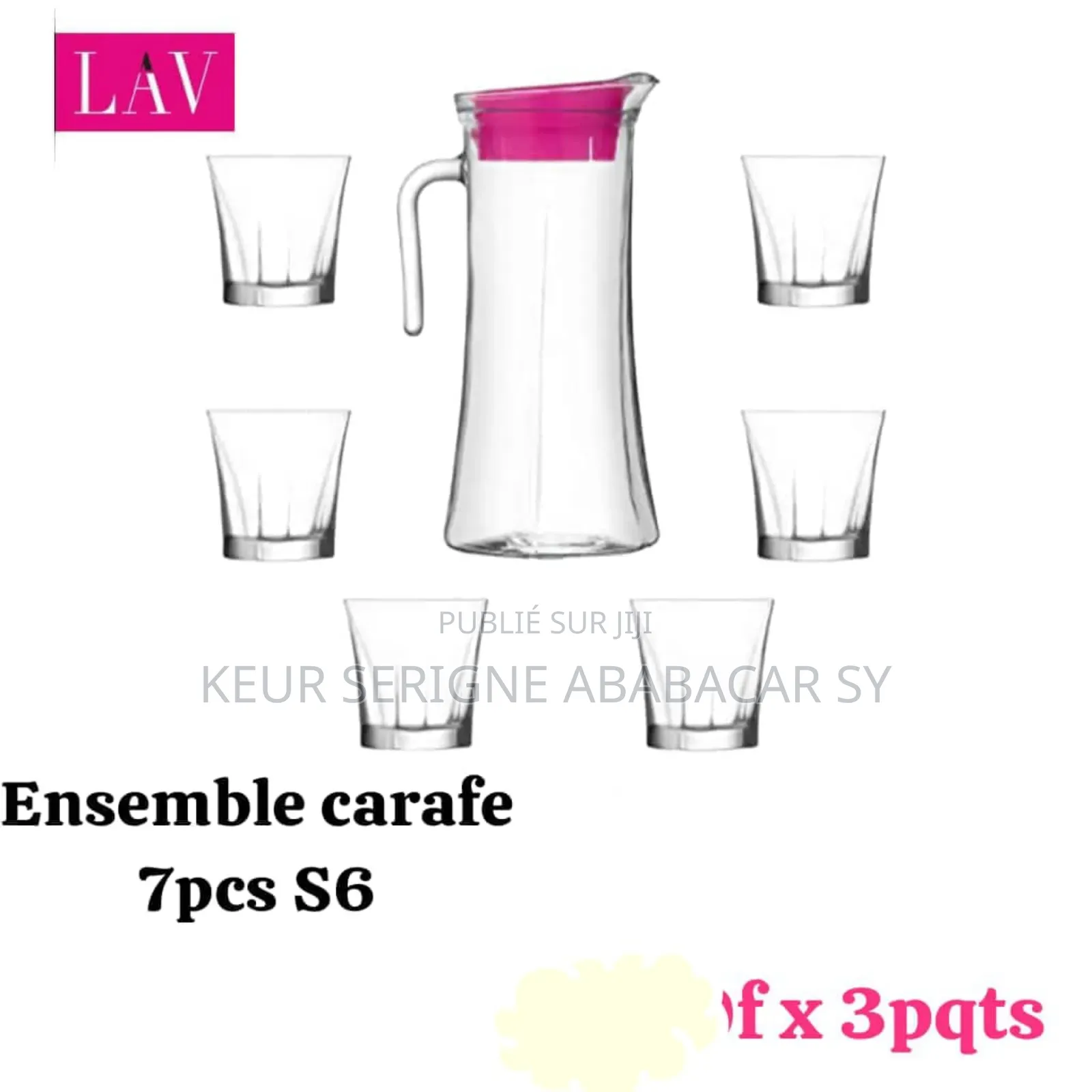 Ensemble Caraffe Et Tasse en Verre