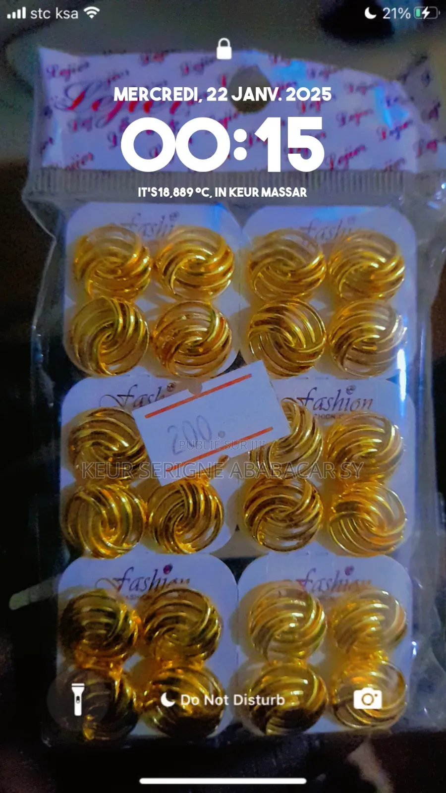 Ensemble Bouclé d'Oreilles Et Bague