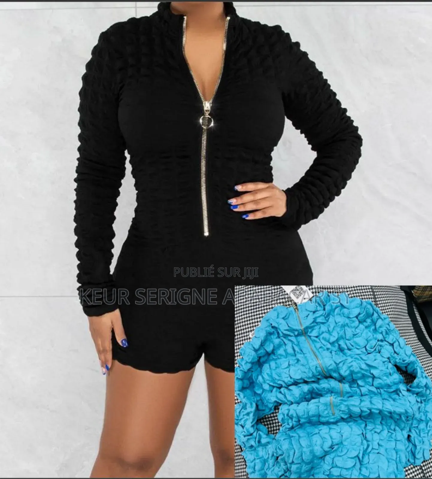 Combinaison Moulante À Manches Longues Et Fermeture Éclair