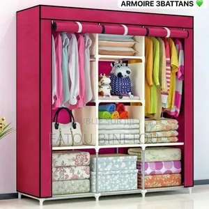 Armoire 3 Battants en Tissu