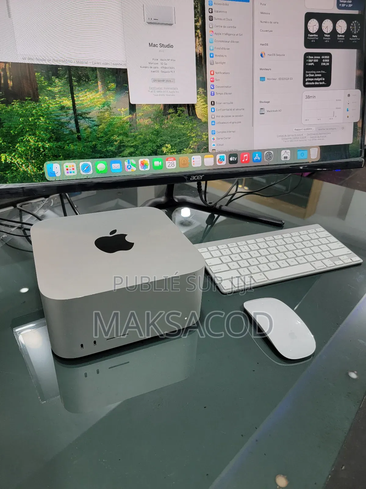 Ordinateur De Bureau Apple Mac Studio 32GB Apple M1 Max SSD 512GB