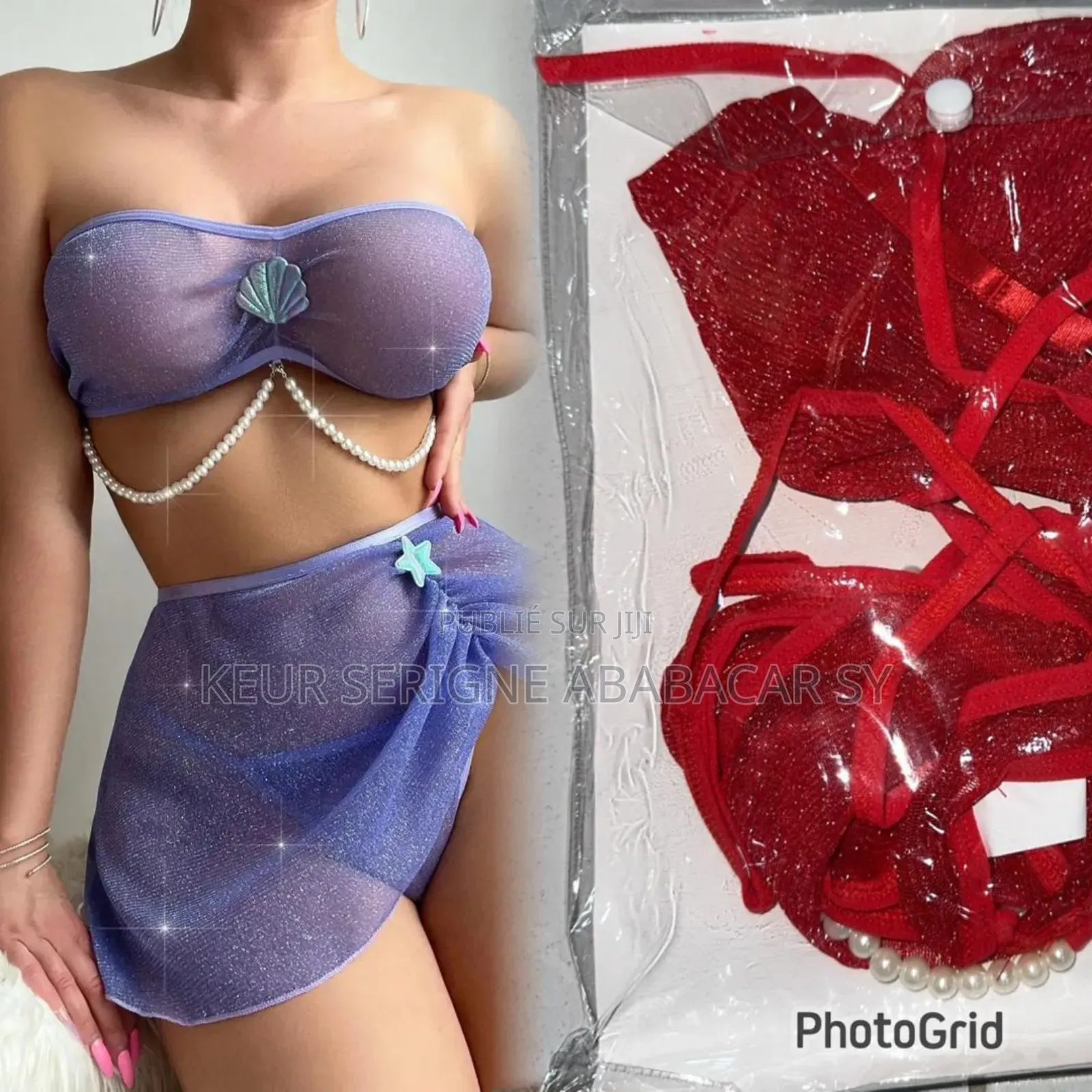 Bikini Avec Anneau Irrégulier en Métal , Ensemble Sexy