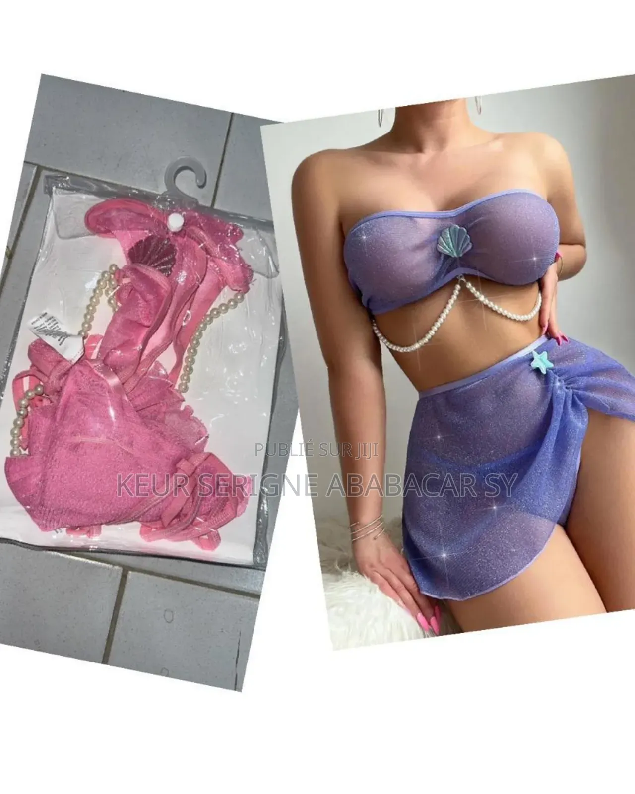 Bikini Avec Anneau Irrégulier en Métal , Ensemble Sexy