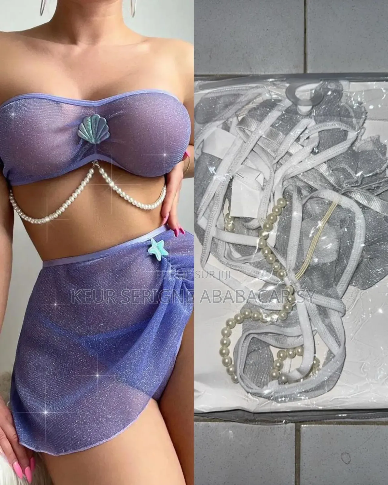 Bikini Avec Anneau Irrégulier en Métal , Ensemble Sexy
