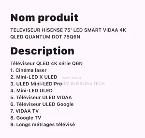 Hisense 75 Pouce Smart TV 