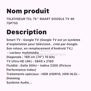 TCL 75' Smart Google TV 
