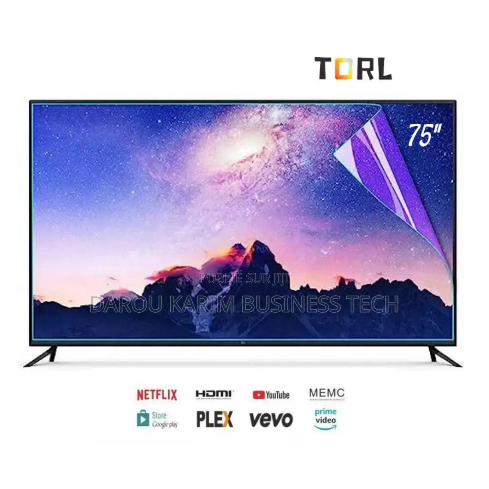 Télévision TORL 75' SMART GOOGLE TV Anti Casse Secam