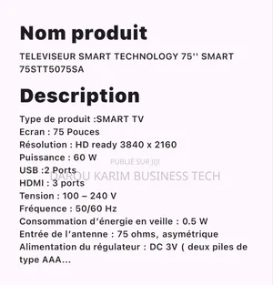 Télévision Smart 75' SMART TECHNOLOGIE
