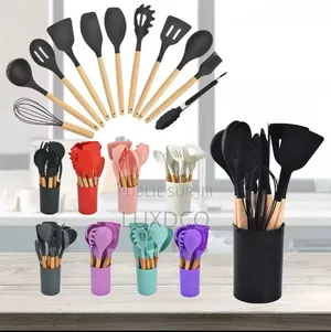 Ensemble d'Ustensiles De Cuisine 12 Pièces en Silicone.