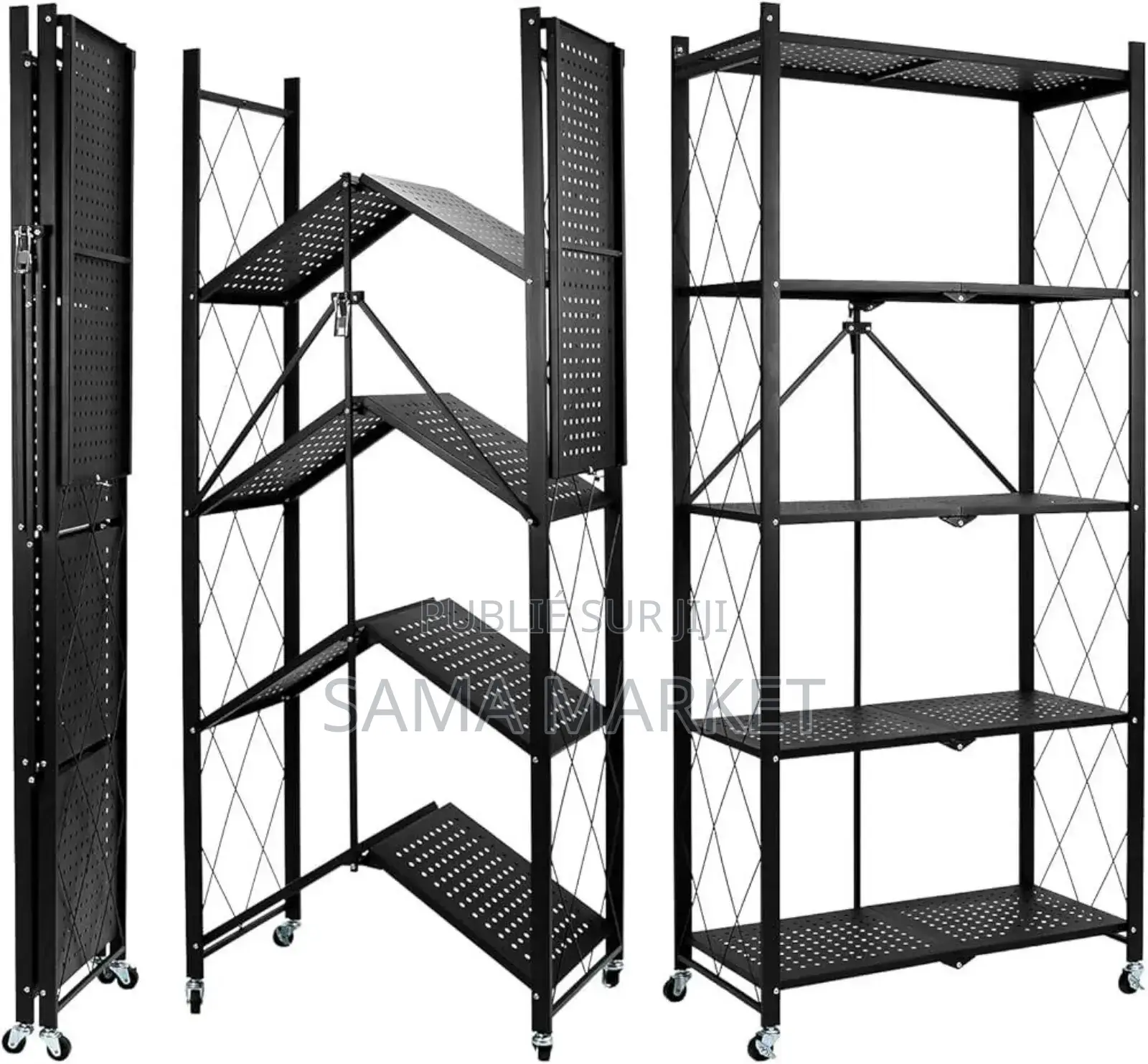 Étagère 5 Niveaux Pliables en Fer.