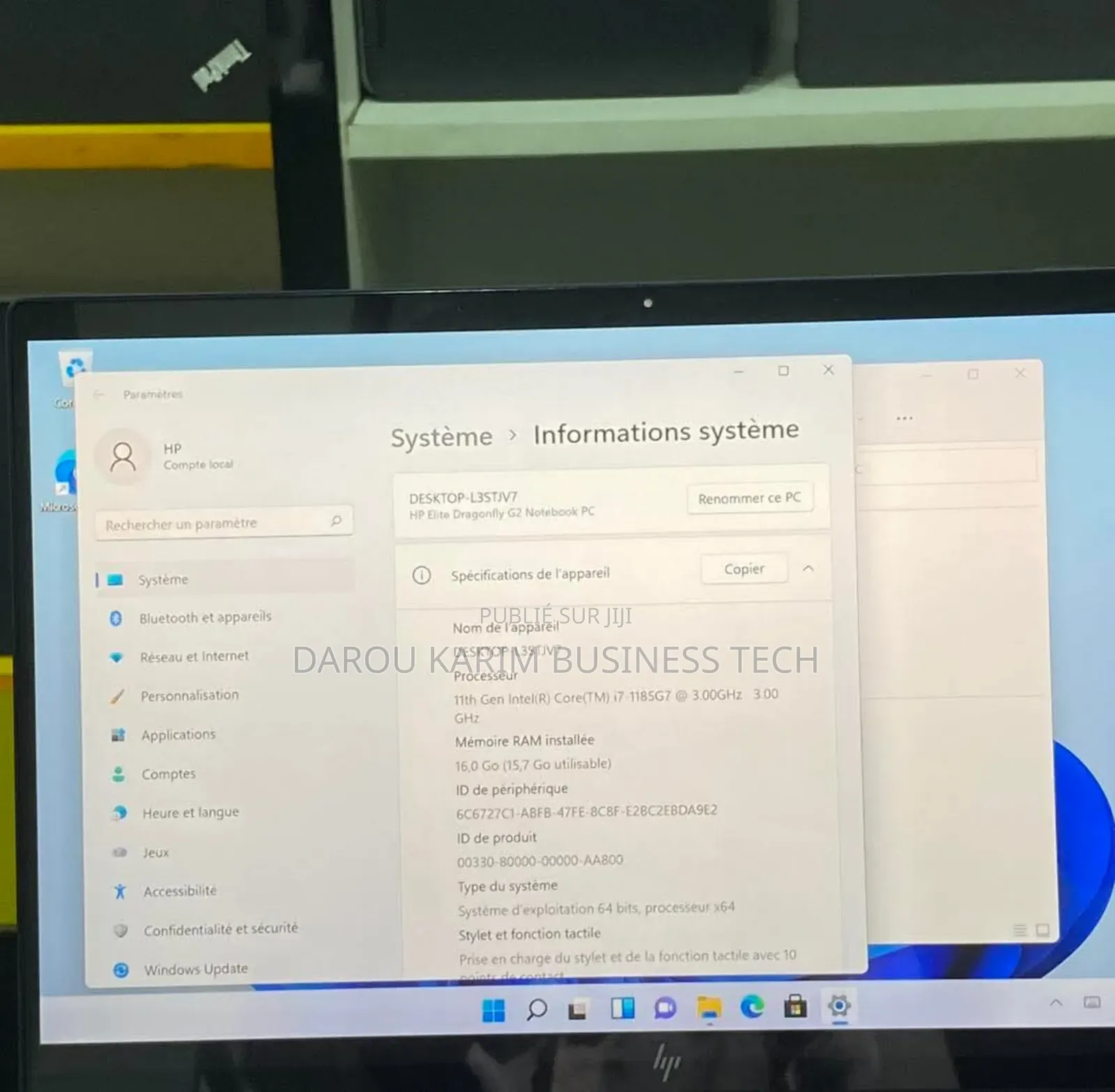 New Ordinateur Portable HP Dragonfly G2 16GB Intel Core I7 SSD 512GB