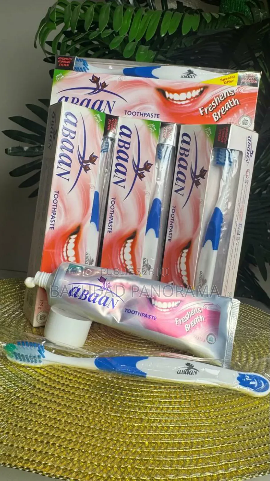 PACK FAMILIALE DE Patte Dentifrice Abaan Avec Brosse a Dent