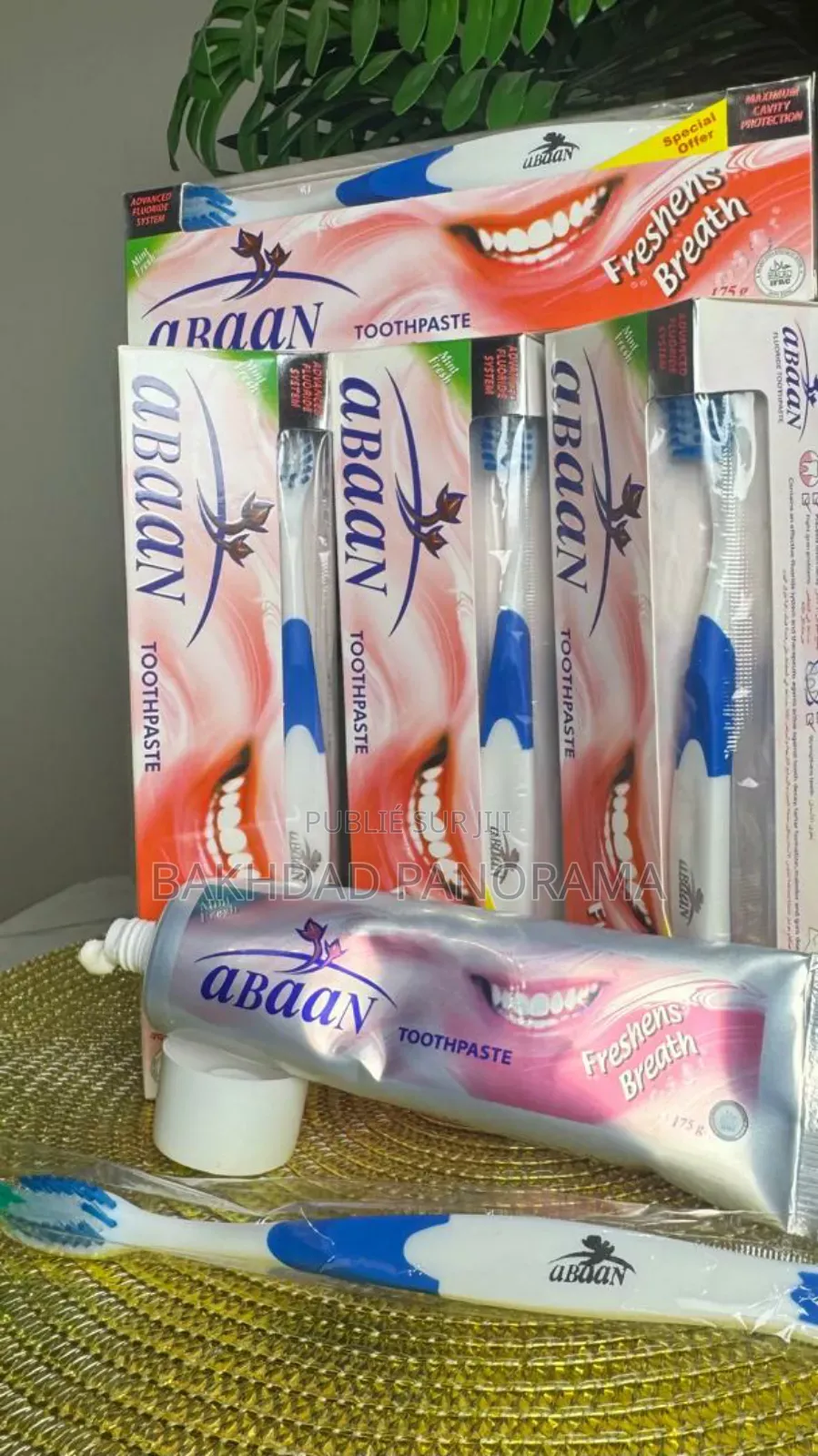 PACK FAMILIALE DE Patte Dentifrice Abaan Avec Brosse a Dent