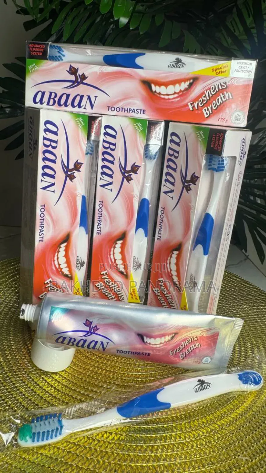 PACK FAMILIALE DE Patte Dentifrice Abaan Avec Brosse a Dent