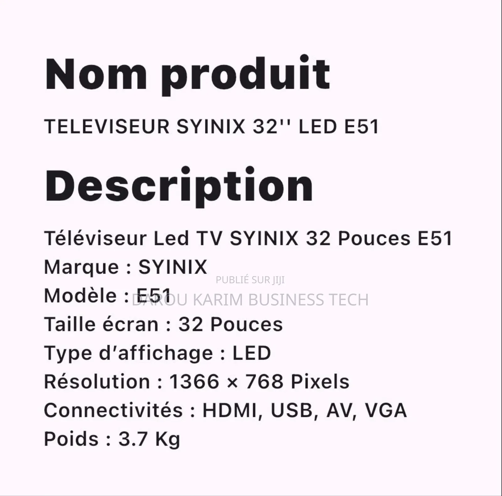 .Télévision Smart LED 32pouce