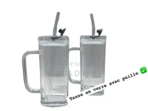 Tasse en Verre Avec Paille