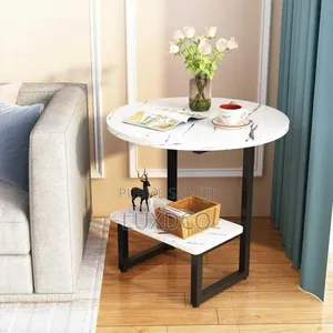 Table d'Appoint Moderne en Bois Avec Texture De Marbre