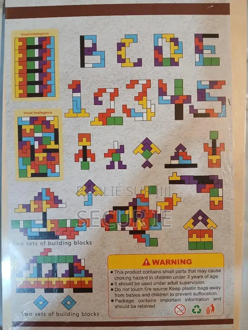 Matériel Montessori Puzzle en Bois Colorées