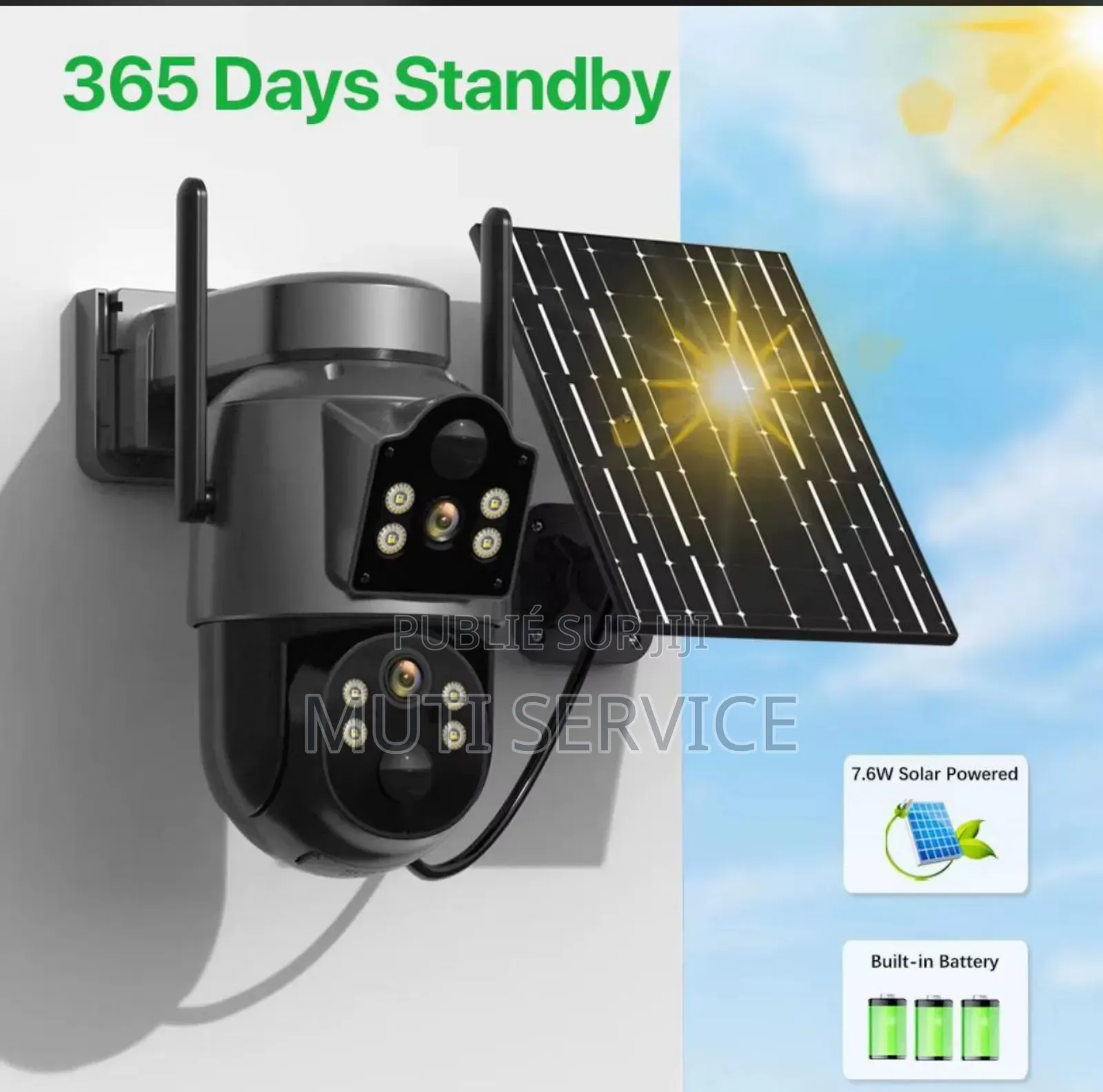 Caméra Solaire Wifi Double Objectif